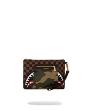 EXTERIOR GOLD ZIP POCKET SHARKS IN PARIS CROSSOVER CLUTCH